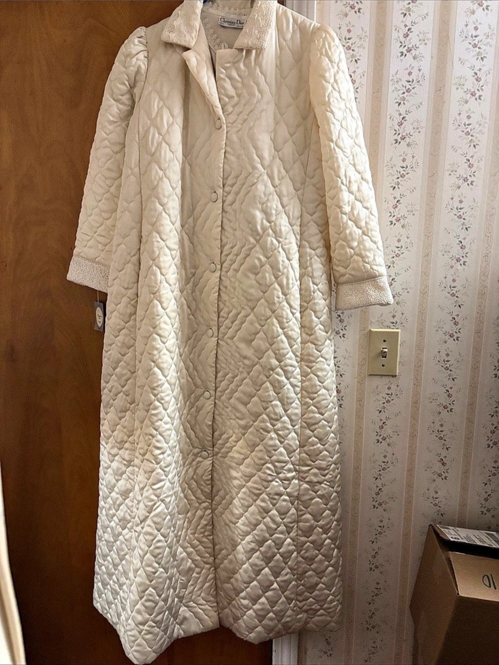 Christian Dior Vintage Christian Dior Lingerie Quilted Long Robe Vintage